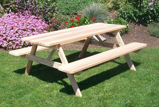 Outdoor Garden Furniture Table With Attached Benches