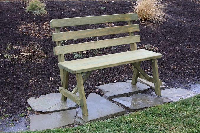 Outdoor Garden Furniture Traditional Backed Bench Only Made In USA