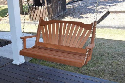 Fanback Cedar Handcrafted Patio Porch Outdoor Garden Swing Made In USA