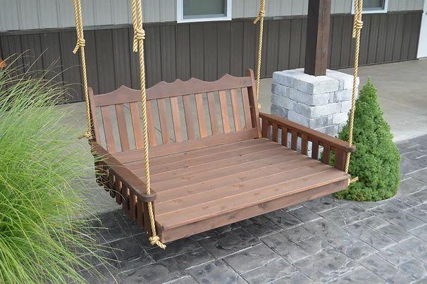 Royal English Cedar Handcrafted Patio Porch Outdoor Garden Swingbed Made In USA