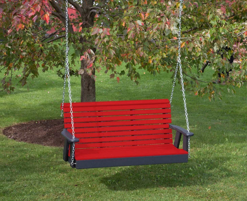 Outdoor POLY LUMBER ROLL BACK PolyTuf HDPE AMISH CRAFTED Swing  USA