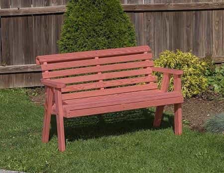 Outdoor Amish Roll Back Pressure Treated kiln-dried pine Bench USA