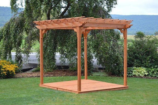Outdoor Garden Furniture Pergola With Deck & Swing Hangers Made In USA