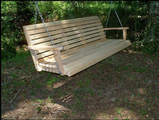 Outdoor Furniture Huge 7 Ft Cypress Lumber Wood Roll Back Swing USA