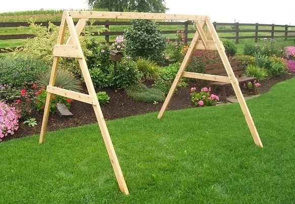 Outdoor Garden Furniture A-Frame Swing Stand for Swing or Swingbed (Hangers Included) Made In USA