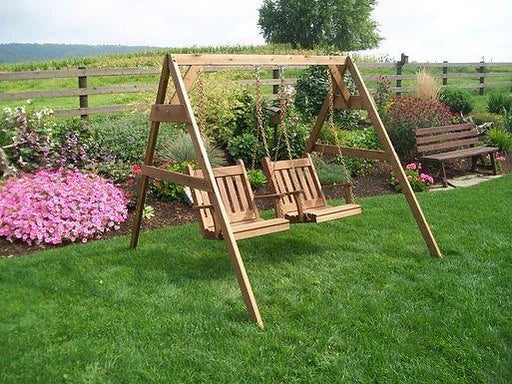 Outdoor Furniture 5 Ft 2 x 4 A-Frame Swing Stand for 2 Chair Swings