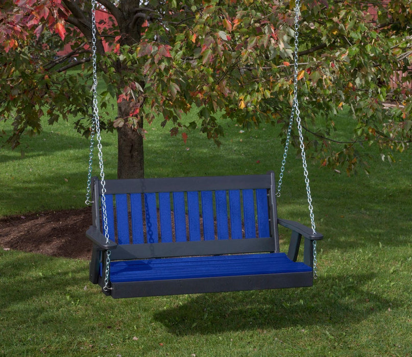 Mission Poly Lumber Amish Crafted PolyTuf HDPE Heavy Duty Porch Swing