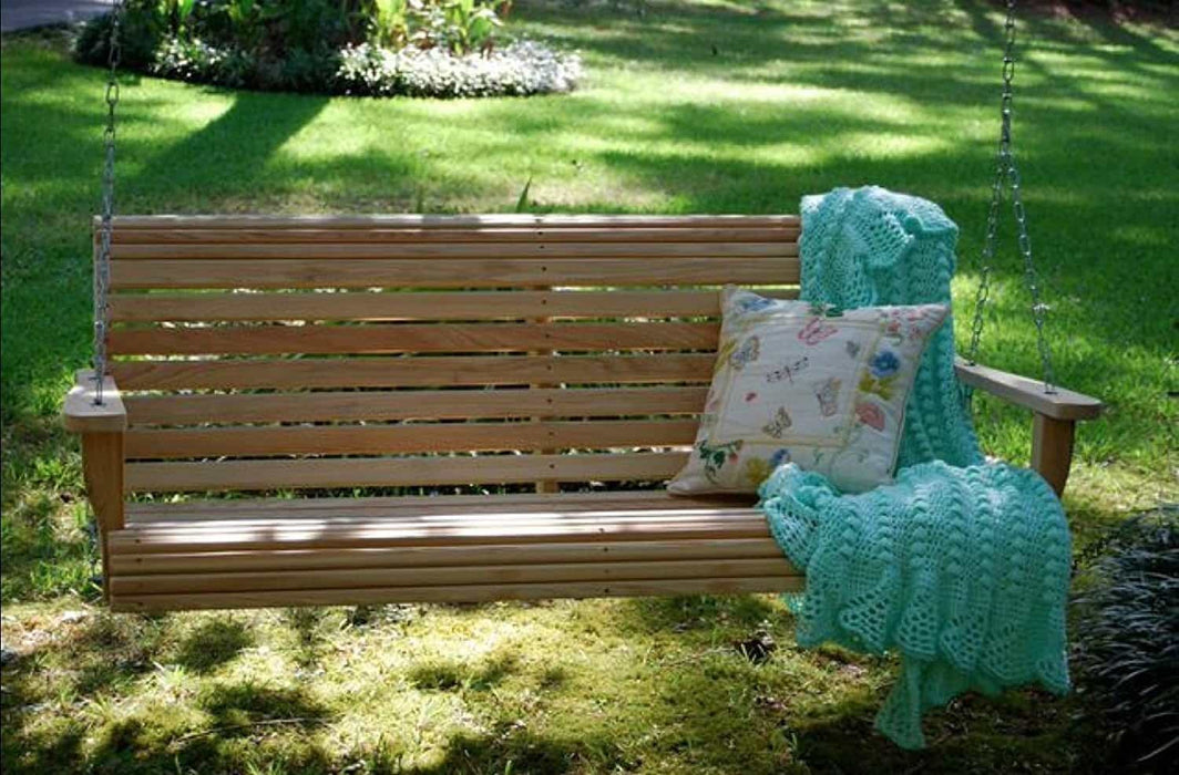 Outdoor Furniture 4 Ft Cypress Lumber Roll Back Rot-resistant Swing