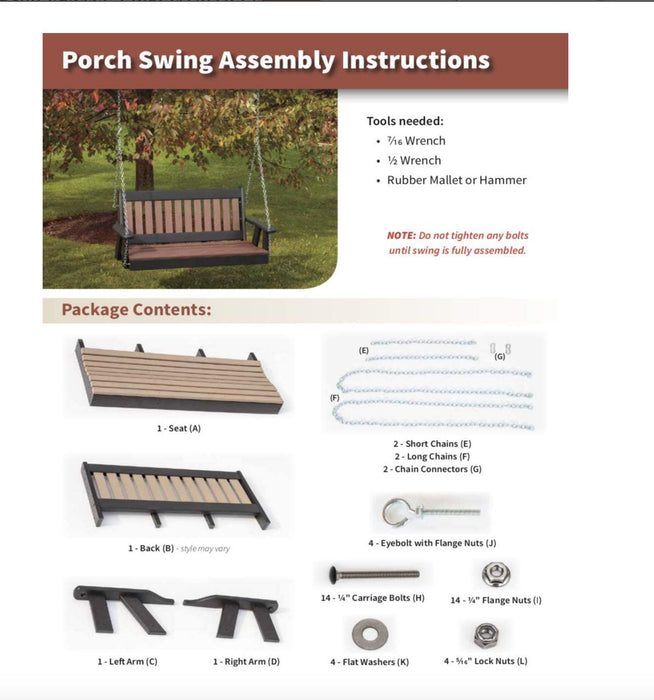 POLY LUMBER Mission PolyTuf HDPE AMISH CRAFTED Cupholder arms BENCH